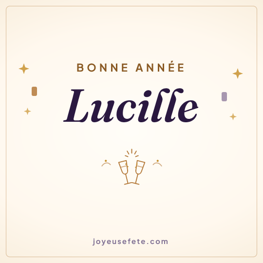 Image carrée « Bonne année Lucille » pour WhatsApp