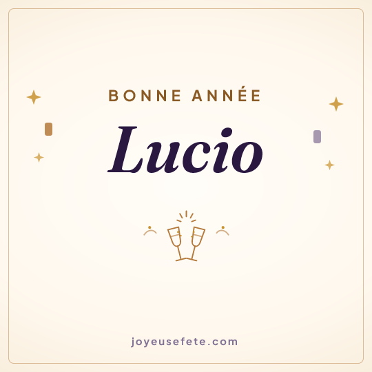 Image carrée « Bonne année Lucio » pour WhatsApp
