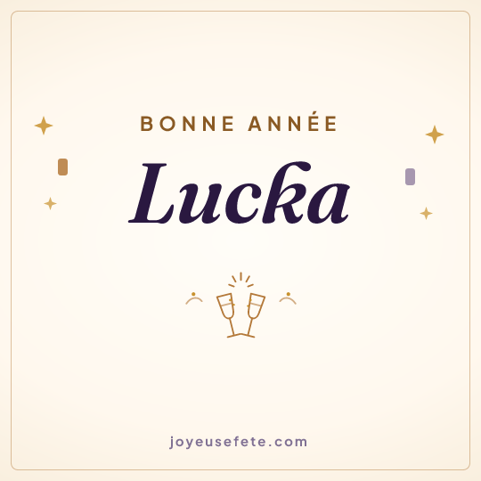 Image carrée « Bonne année Lucka » pour WhatsApp