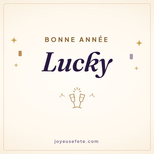 Image carrée « Bonne année Lucky » pour WhatsApp