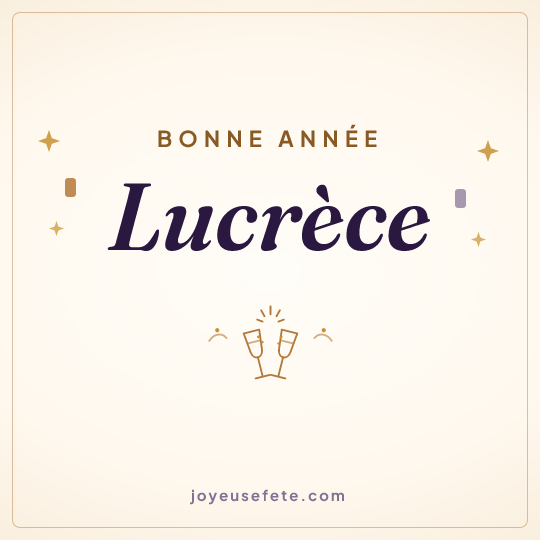 Image carrée « Bonne année Lucrèce » pour WhatsApp