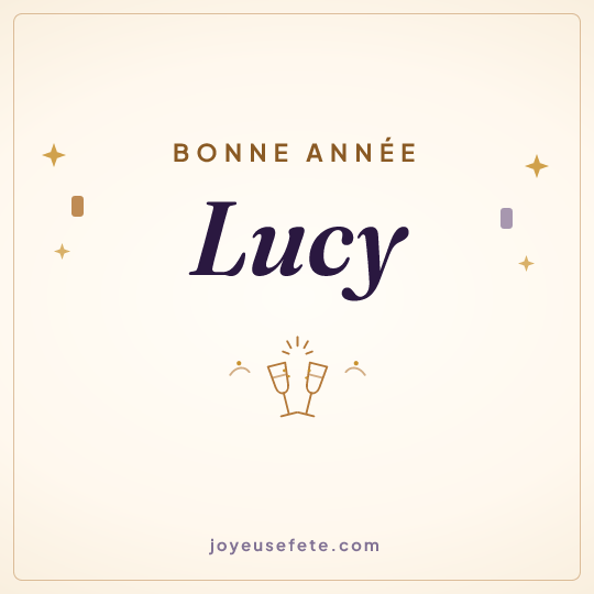 Image carrée « Bonne année Lucy » pour WhatsApp