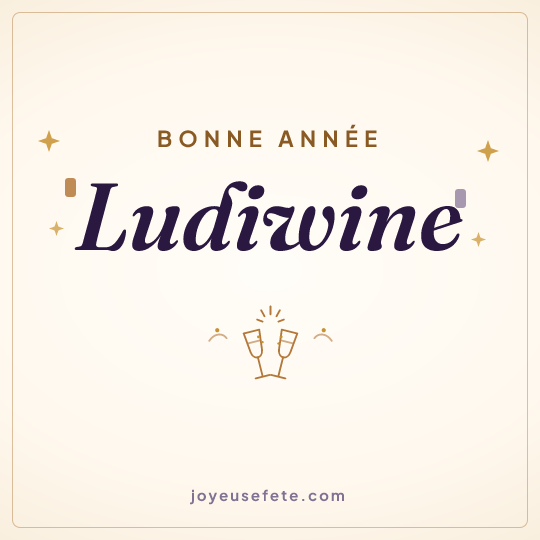 Image carrée « Bonne année Ludiwine » pour WhatsApp