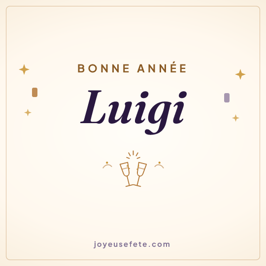 Image carrée « Bonne année Luigi » pour WhatsApp