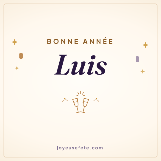 Image carrée « Bonne année Luis » pour WhatsApp
