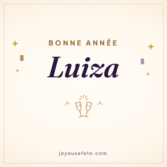 Image carrée « Bonne année Luiza » pour WhatsApp