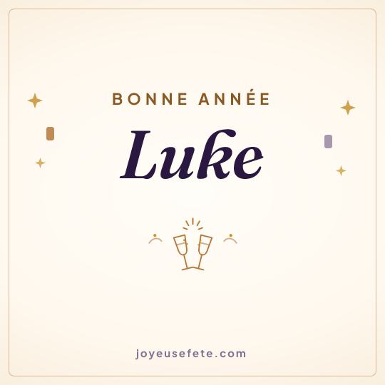 Image carrée « Bonne année Luke » pour WhatsApp