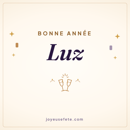 Image carrée « Bonne année Luz » pour WhatsApp