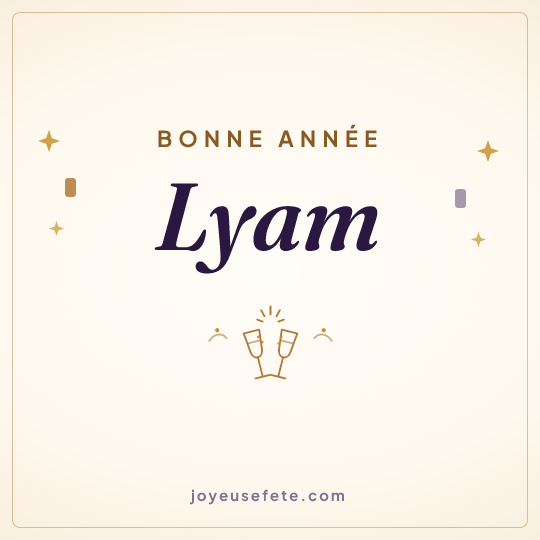 Image carrée « Bonne année Lyam » pour WhatsApp