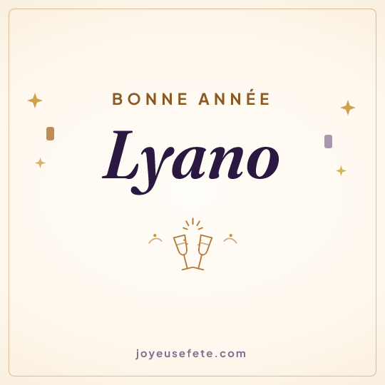 Image carrée « Bonne année Lyano » pour WhatsApp