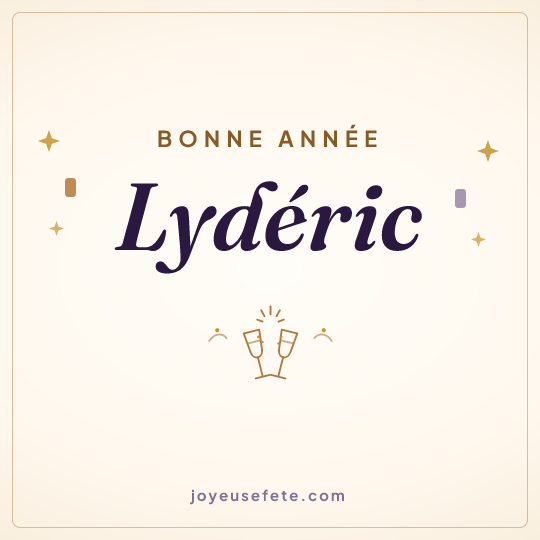 Image carrée « Bonne année Lydéric » pour WhatsApp