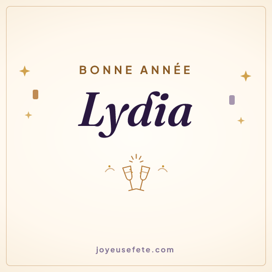 Image carrée « Bonne année Lydia » pour WhatsApp