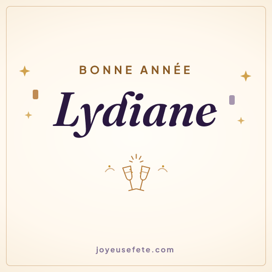Image carrée « Bonne année Lydiane » pour WhatsApp
