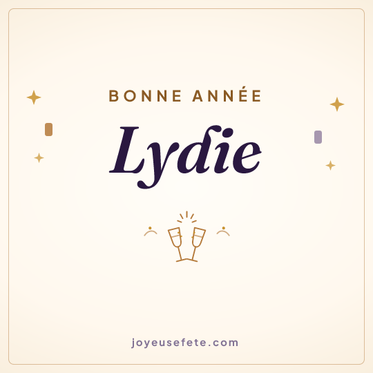 Image carrée « Bonne année Lydie » pour WhatsApp