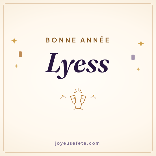 Image carrée « Bonne année Lyess » pour WhatsApp