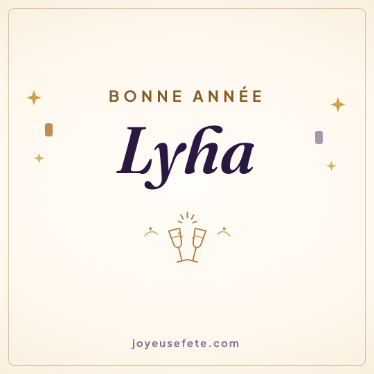 Image carrée « Bonne année Lyha » pour WhatsApp