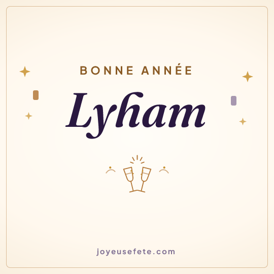 Image carrée « Bonne année Lyham » pour WhatsApp