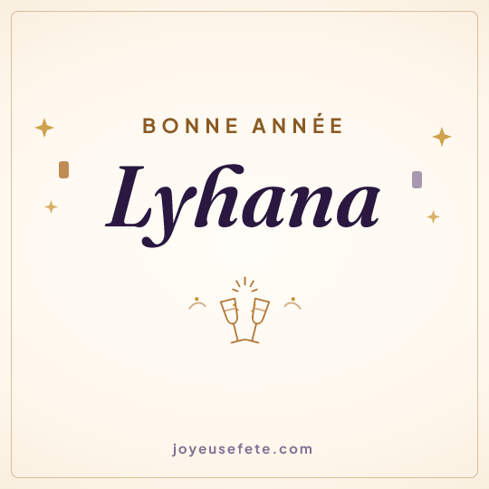 Image carrée « Bonne année Lyhana » pour WhatsApp