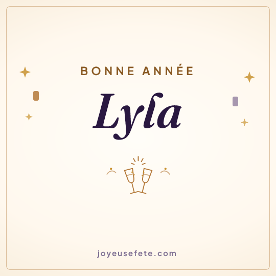 Image carrée « Bonne année Lyla » pour WhatsApp