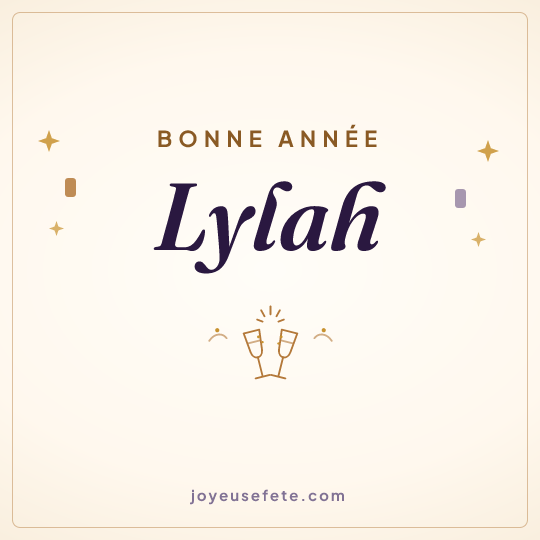 Image carrée « Bonne année Lylah » pour WhatsApp