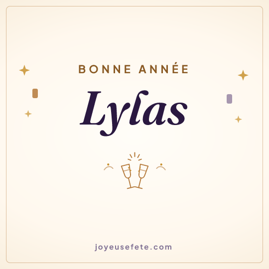 Image carrée « Bonne année Lylas » pour WhatsApp