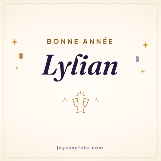 Image carrée « Bonne année Lylian » pour WhatsApp