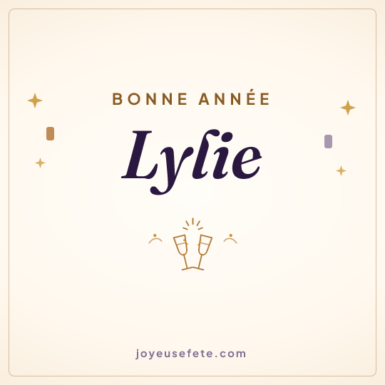 Image carrée « Bonne année Lylie » pour WhatsApp