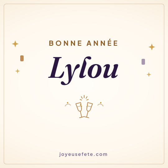 Image carrée « Bonne année Lylou » pour WhatsApp