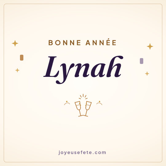 Image carrée « Bonne année Lynah » pour WhatsApp