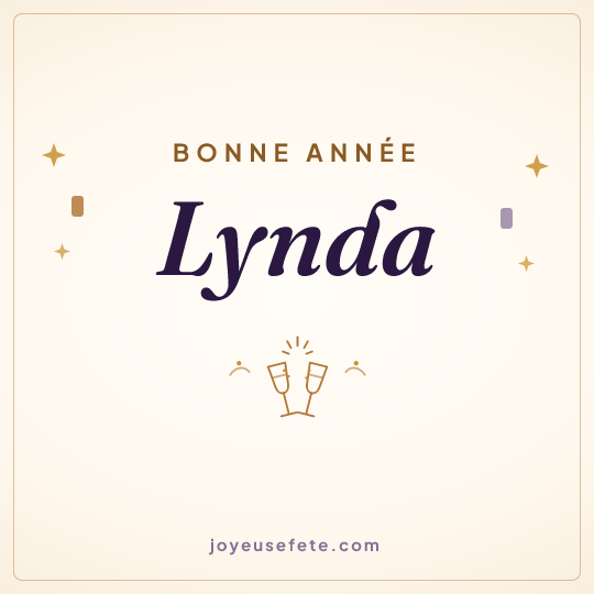 Image carrée « Bonne année Lynda » pour WhatsApp