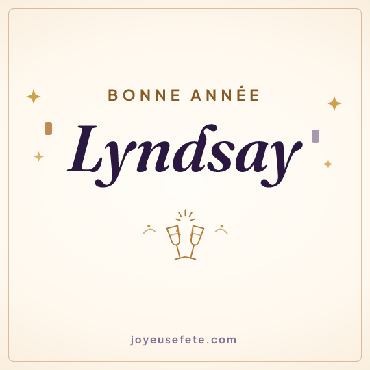 Image carrée « Bonne année Lyndsay » pour WhatsApp