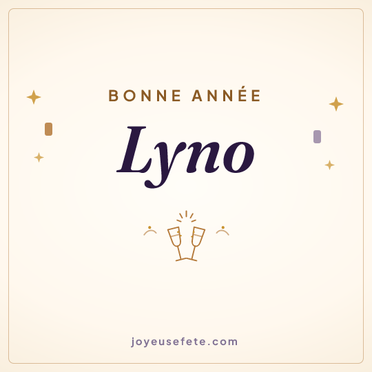 Image carrée « Bonne année Lyno » pour WhatsApp
