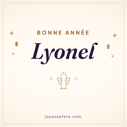 Image carrée « Bonne année Lyonel » pour WhatsApp