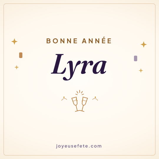 Image carrée « Bonne année Lyra » pour WhatsApp