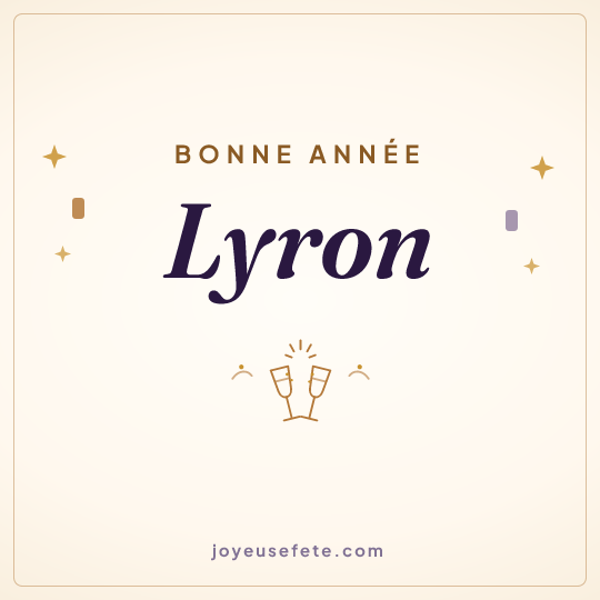 Image carrée « Bonne année Lyron » pour WhatsApp