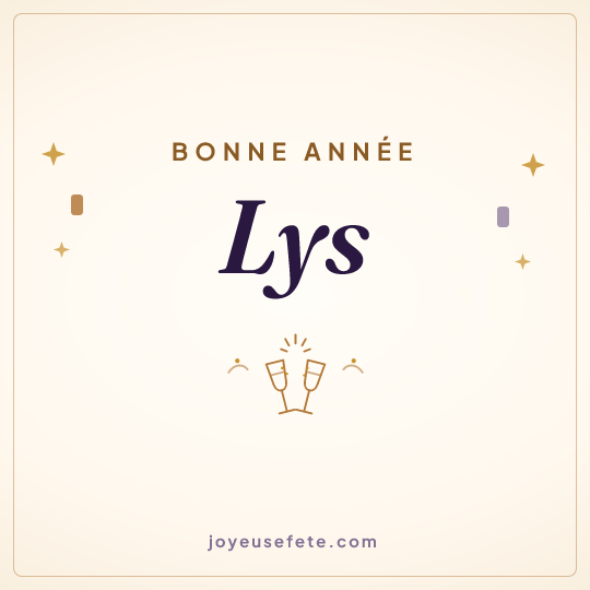 Image carrée « Bonne année Lys » pour WhatsApp