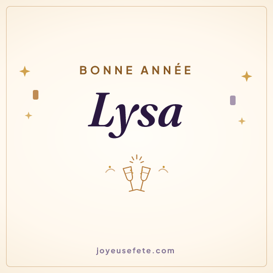 Image carrée « Bonne année Lysa » pour WhatsApp