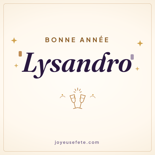 Image carrée « Bonne année Lysandro » pour WhatsApp
