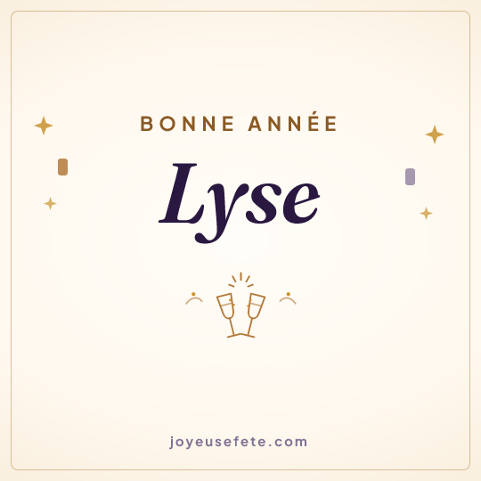 Image carrée « Bonne année Lyse » pour WhatsApp