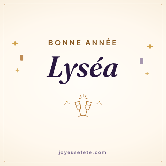 Image carrée « Bonne année Lyséa » pour WhatsApp