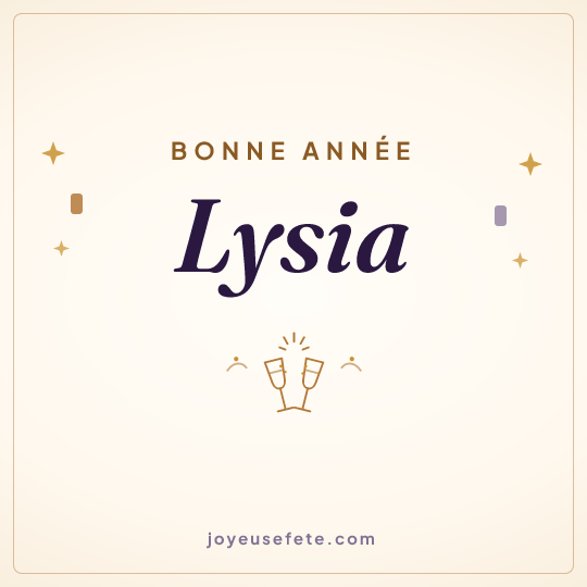 Image carrée « Bonne année Lysia » pour WhatsApp