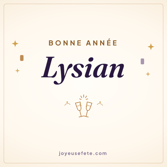 Image carrée « Bonne année Lysian » pour WhatsApp