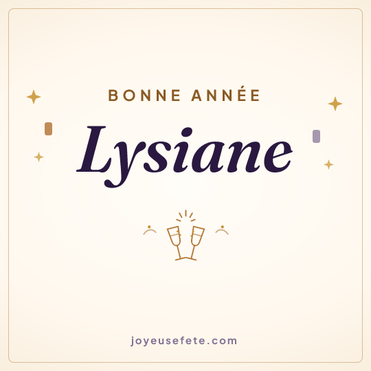 Image carrée « Bonne année Lysiane » pour WhatsApp
