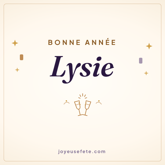 Image carrée « Bonne année Lysie » pour WhatsApp