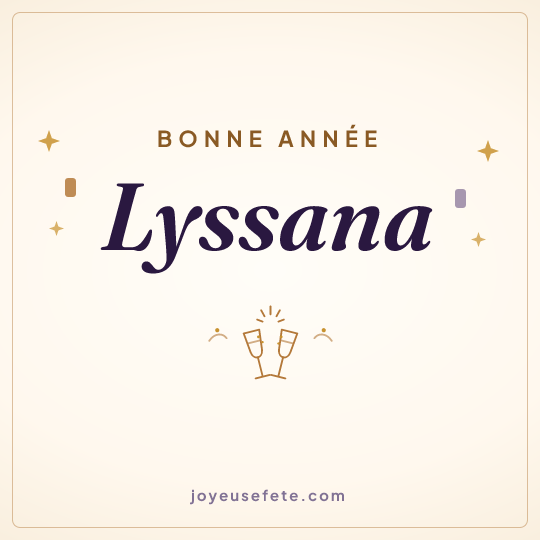 Image carrée « Bonne année Lyssana » pour WhatsApp