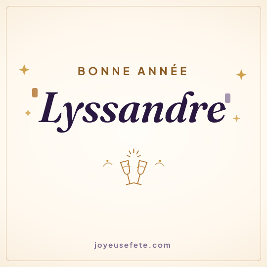 Image carrée « Bonne année Lyssandre » pour WhatsApp