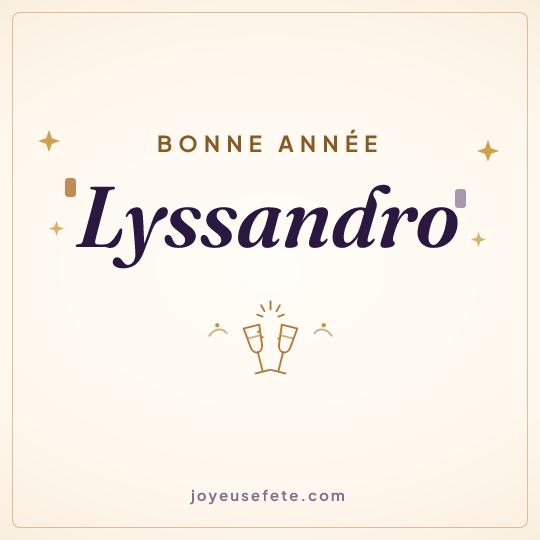 Image carrée « Bonne année Lyssandro » pour WhatsApp
