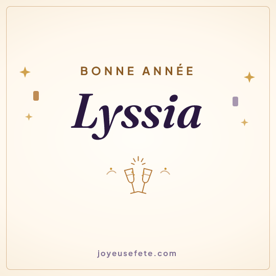 Image carrée « Bonne année Lyssia » pour WhatsApp