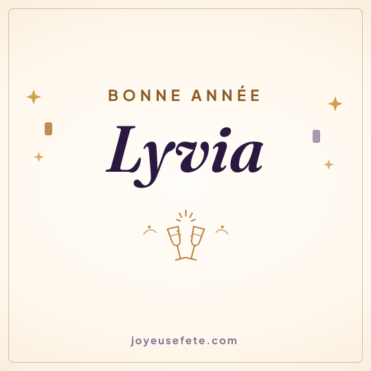 Image carrée « Bonne année Lyvia » pour WhatsApp