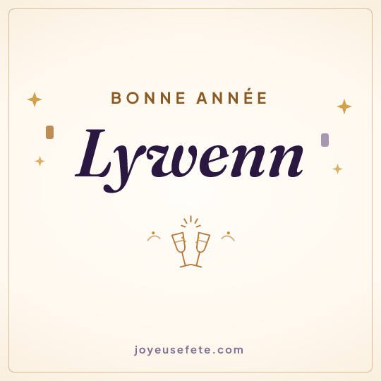 Image carrée « Bonne année Lywenn » pour WhatsApp